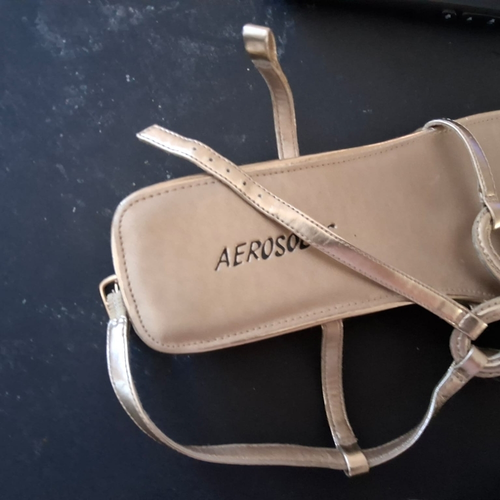 AEROSOLES Gold Women's Sandals - Picture 7 of 11